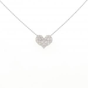 K14WG/K18WG ハート パヴェ ダイヤモンド ネックレス 1.00CT