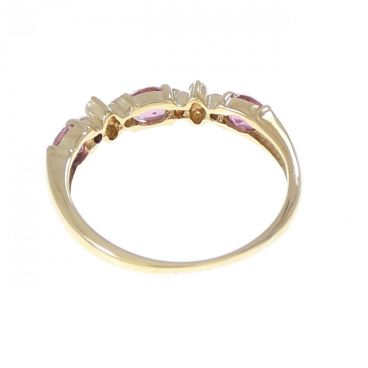 K18YG flower Tourmaline ring