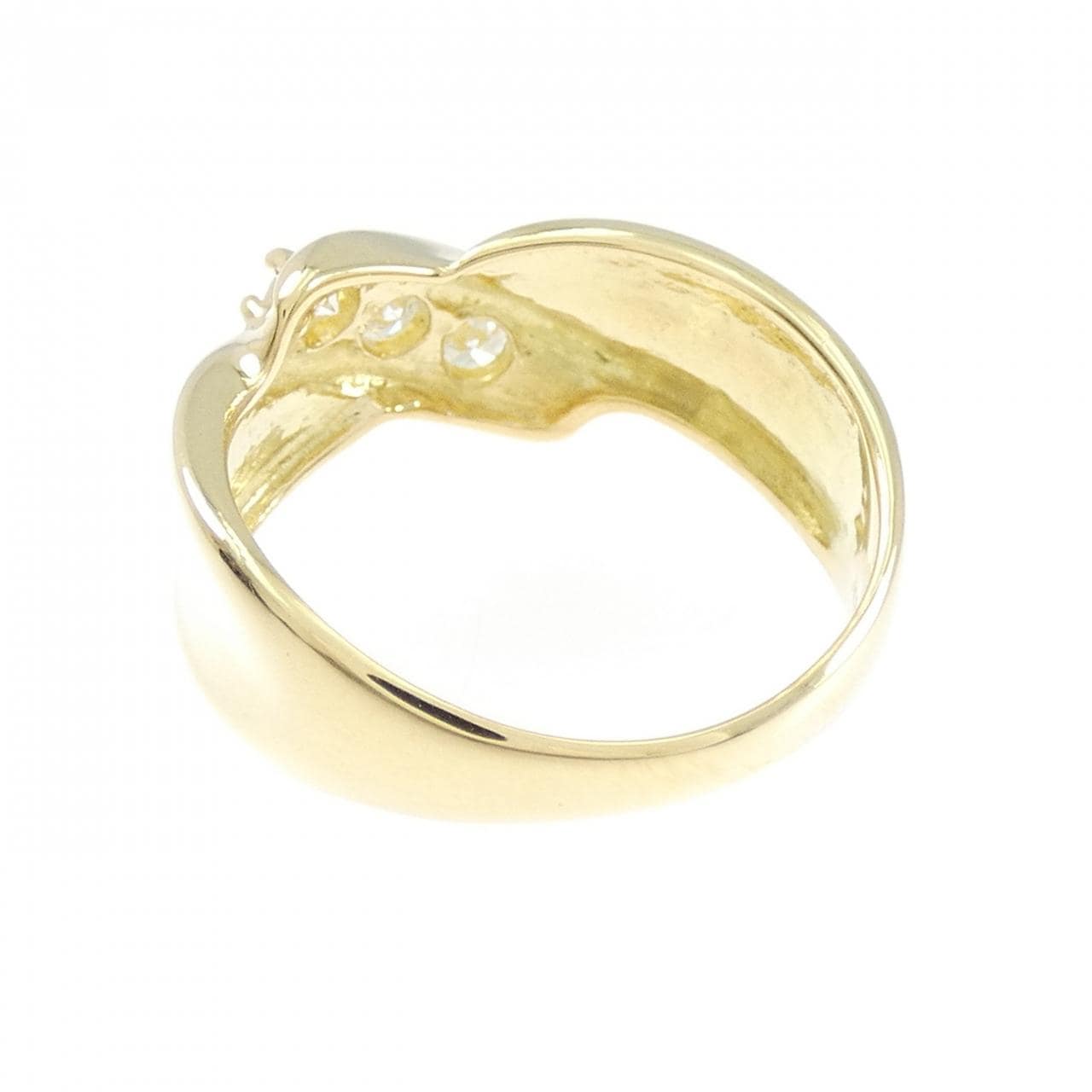 K18YG スリーストーン ダイヤモンド リング 0.38CT