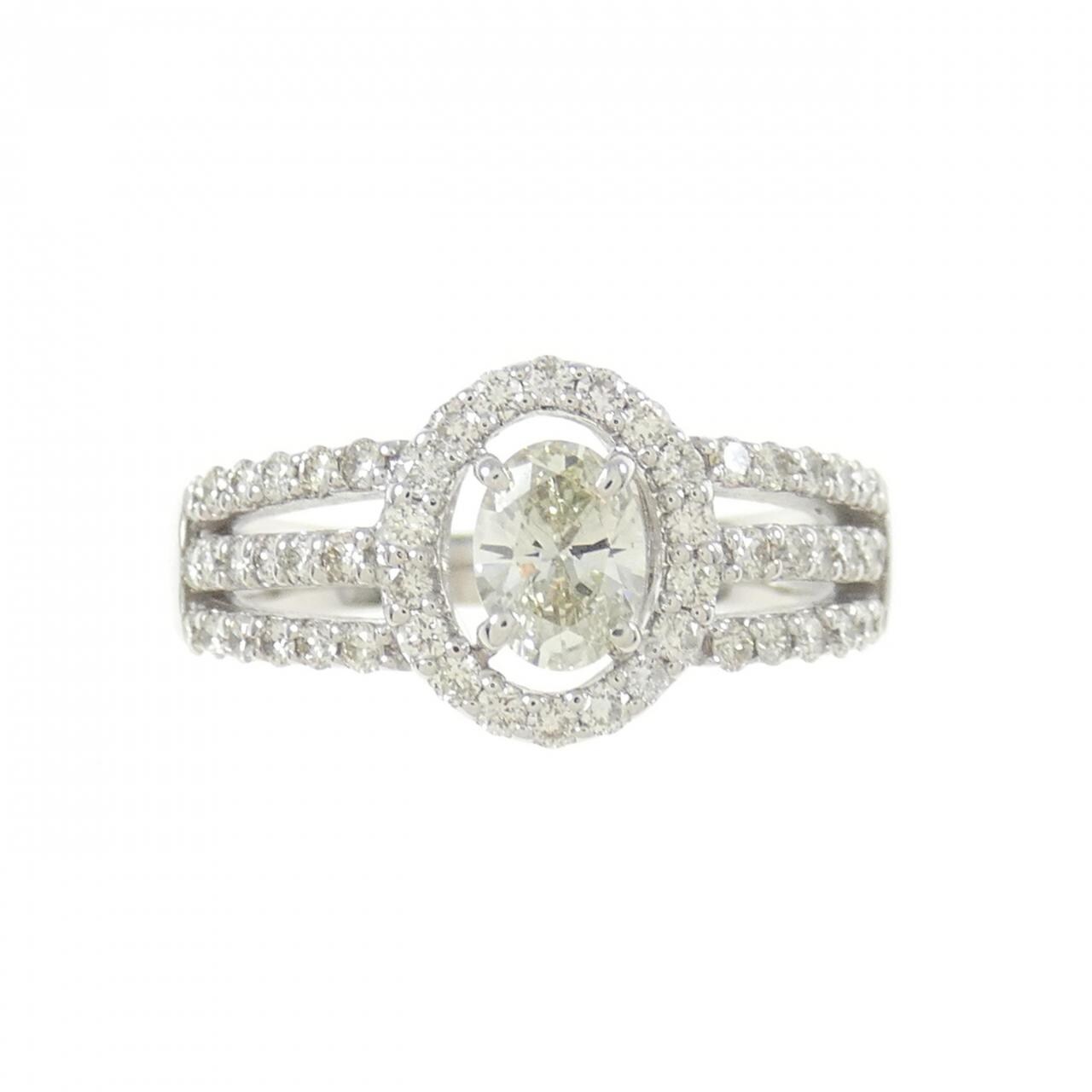 K18WG Diamond Ring 0.345CT L SI1 Oval Cut