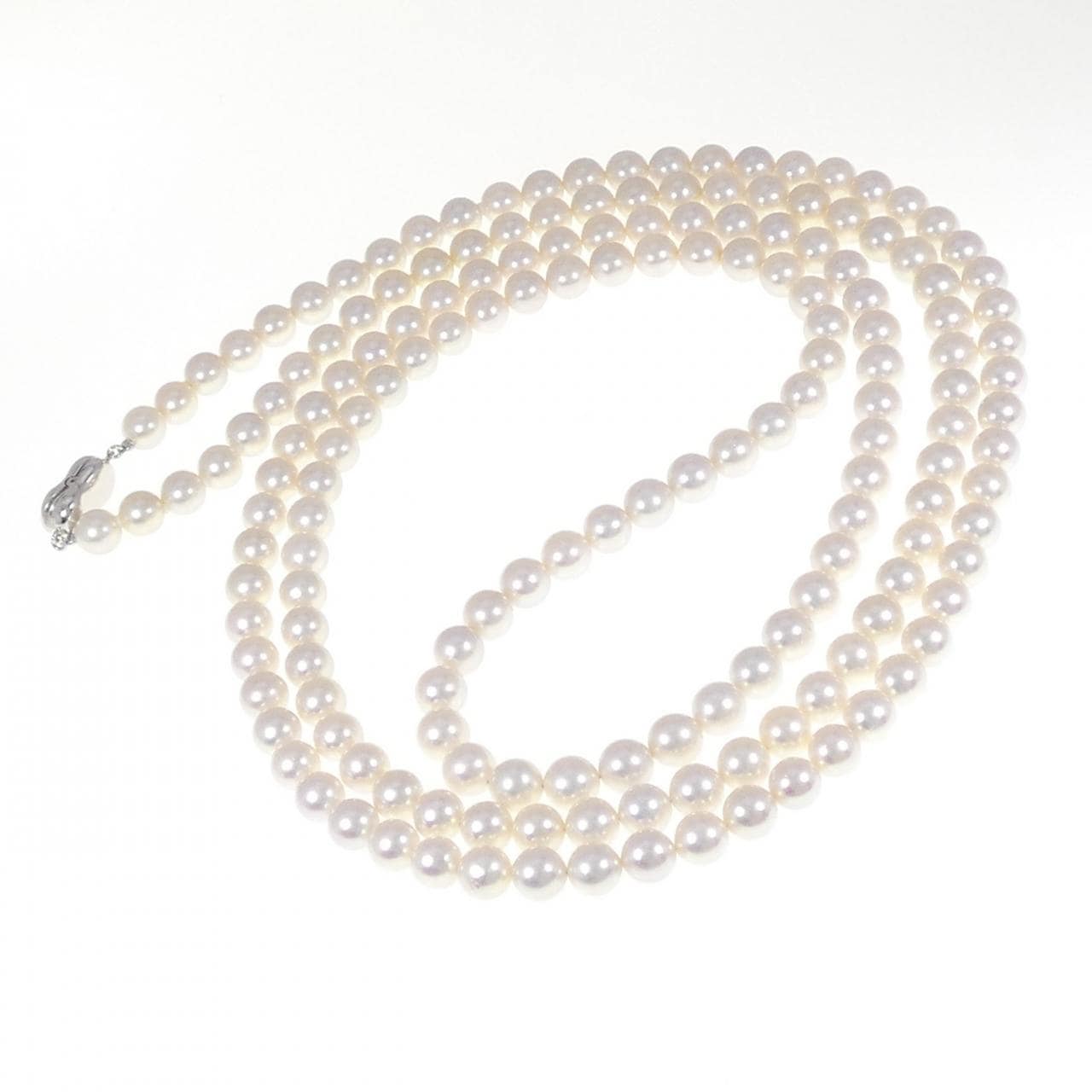 シルバークラスプ アコヤパール ネックレス 7-7.5mm