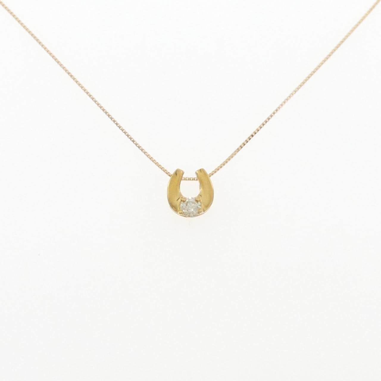 24K Yellow Gold/18K Yellow Gold Diamond Necklace 0.10CT