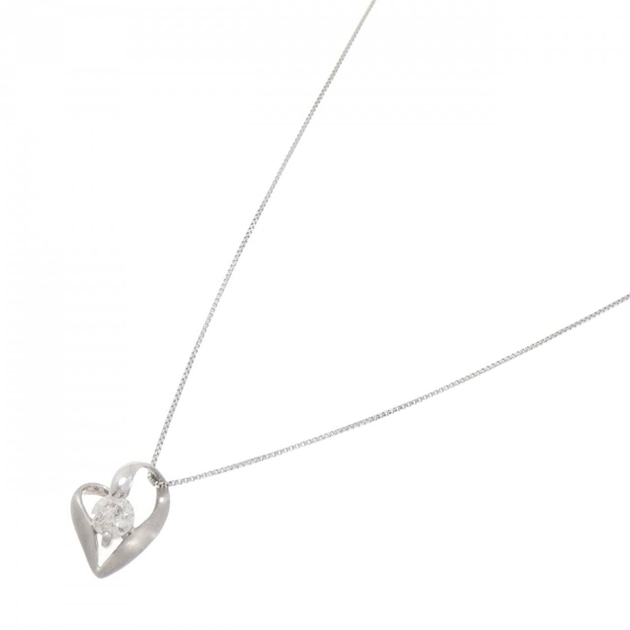PT900/PT850 ハート ダイヤモンド ネックレス 0.30CT