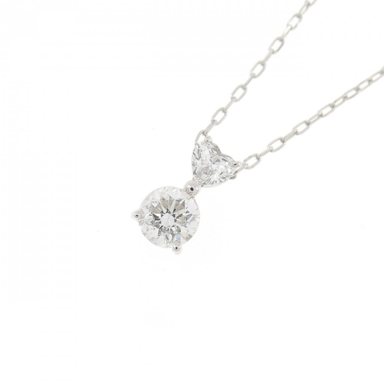 PT900/PT850 ハート ダイヤモンド ネックレス 0.50CT