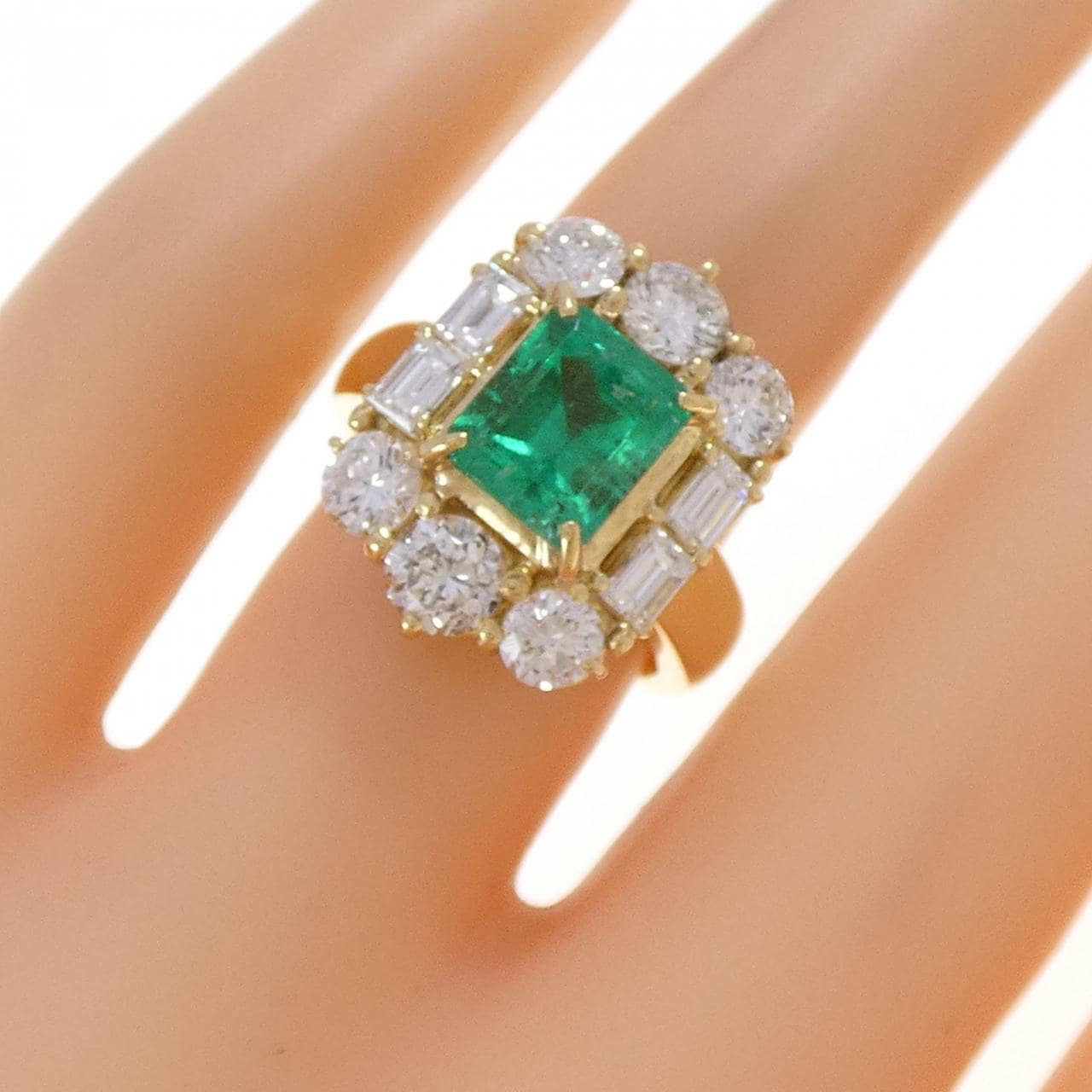 K18YG エメラルド リング 1.92CT