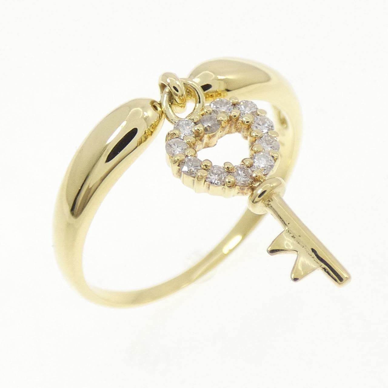 K18YG キー ダイヤモンド リング 0.14CT