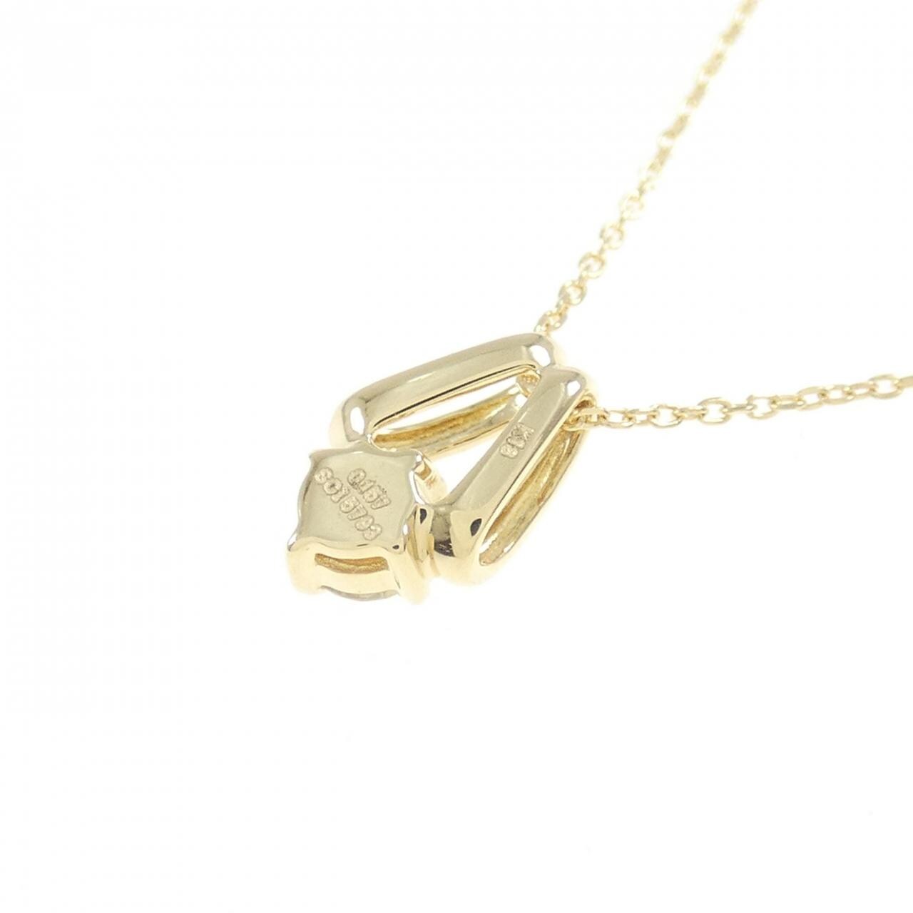 K18YG ソリティア ダイヤモンド ネックレス 0.157CT