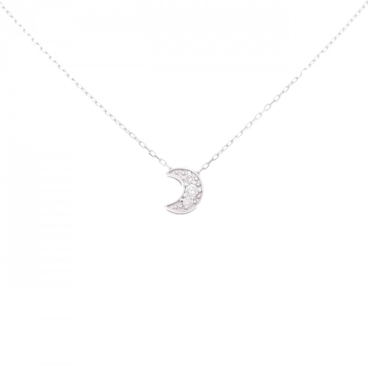 K10WG Moon Diamond Necklace 0.07CT