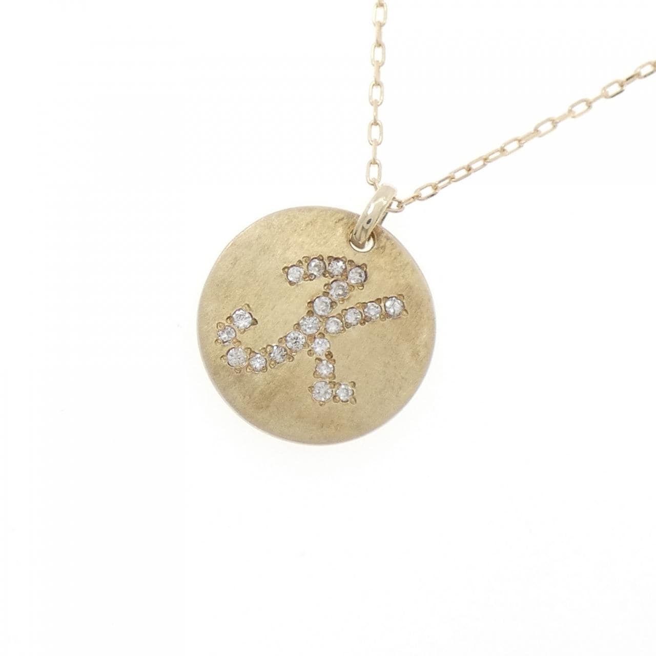 K10YG イニシャルK ダイヤモンド ネックレス 0.13CT