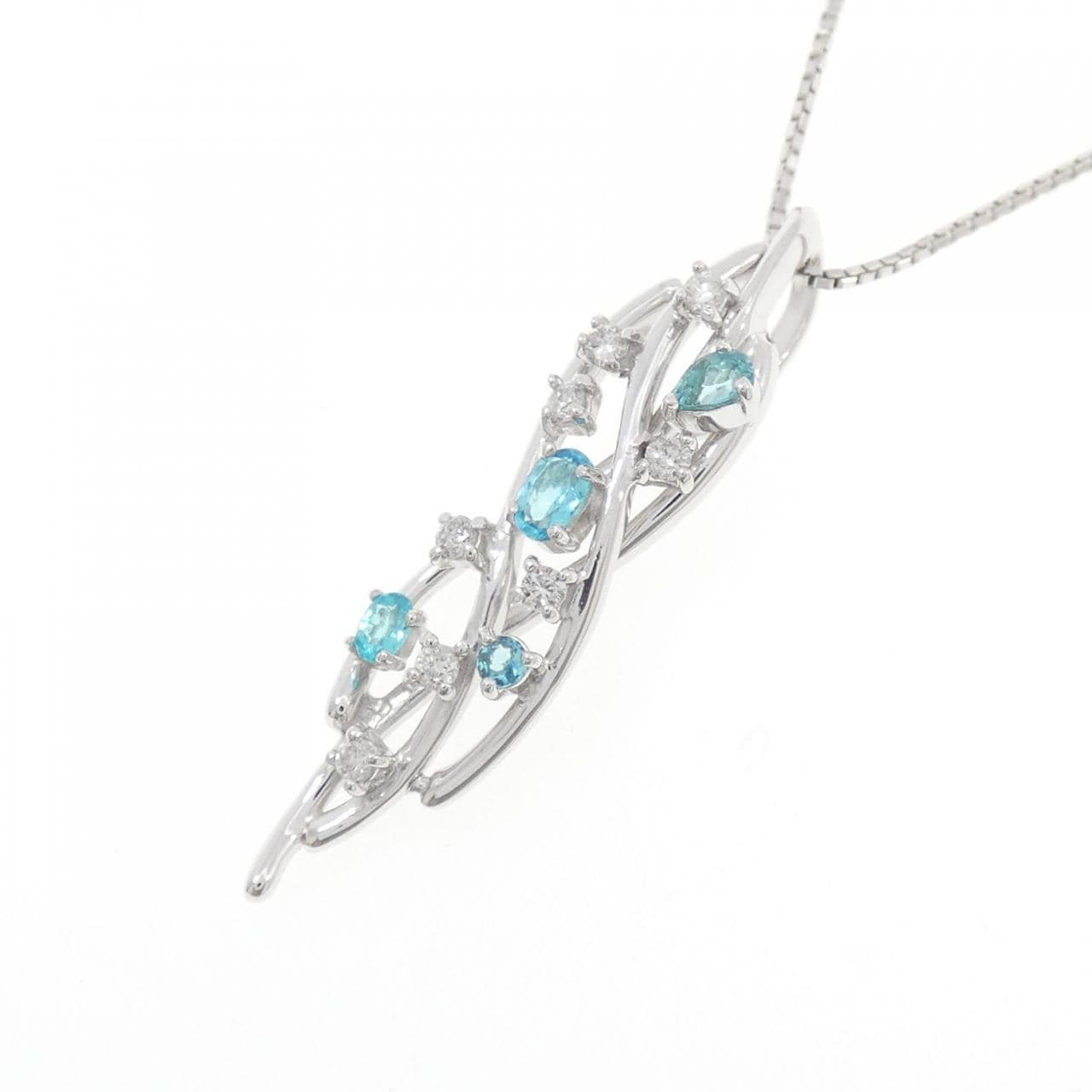 K18WG パライバトルマリン ネックレス 0.25CT