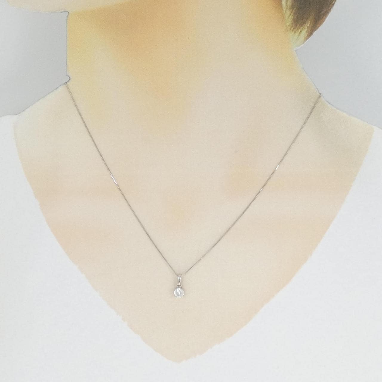 PT ソリティア ダイヤモンド ネックレス 0.30CT