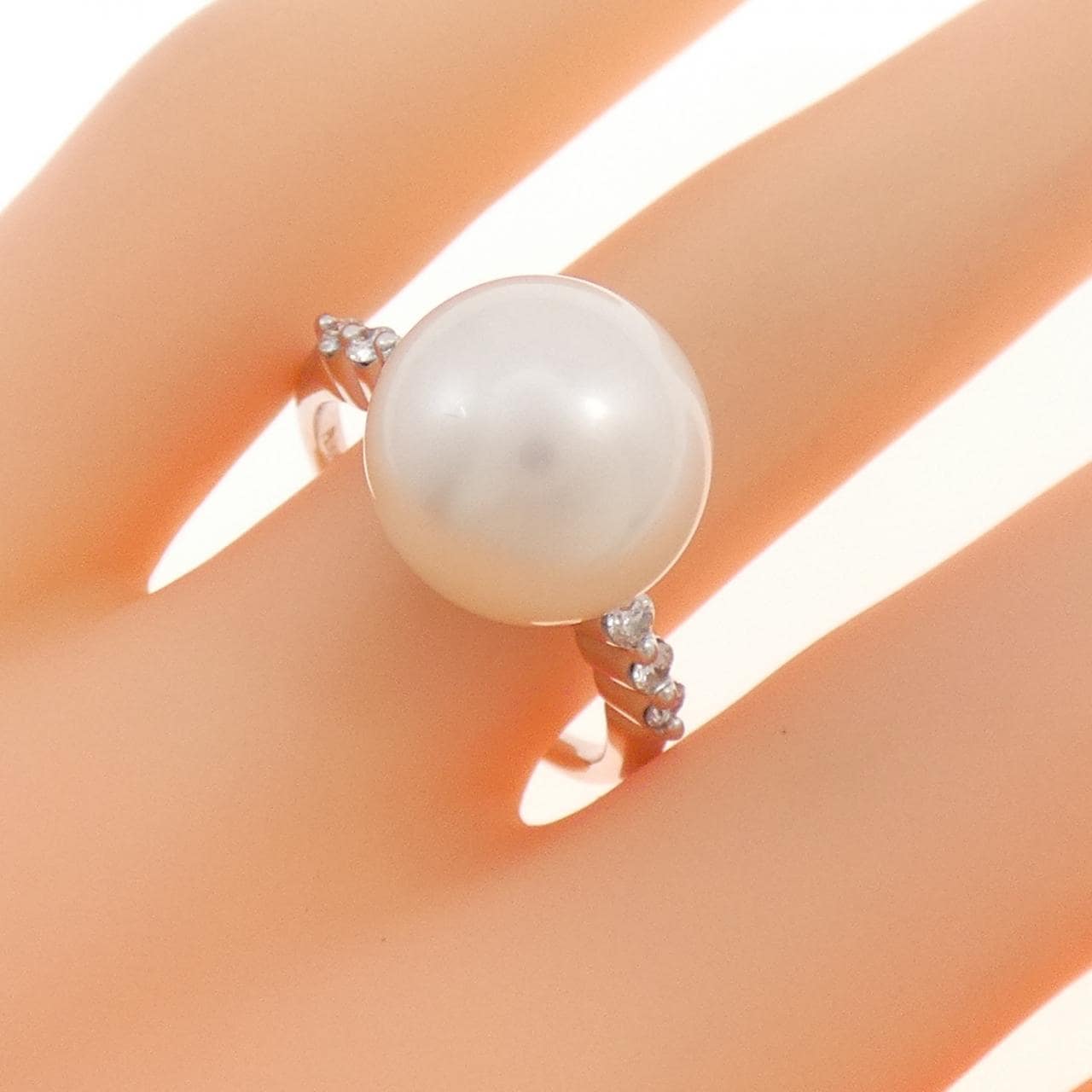 PT900 白蝶パール リング 11.8mm