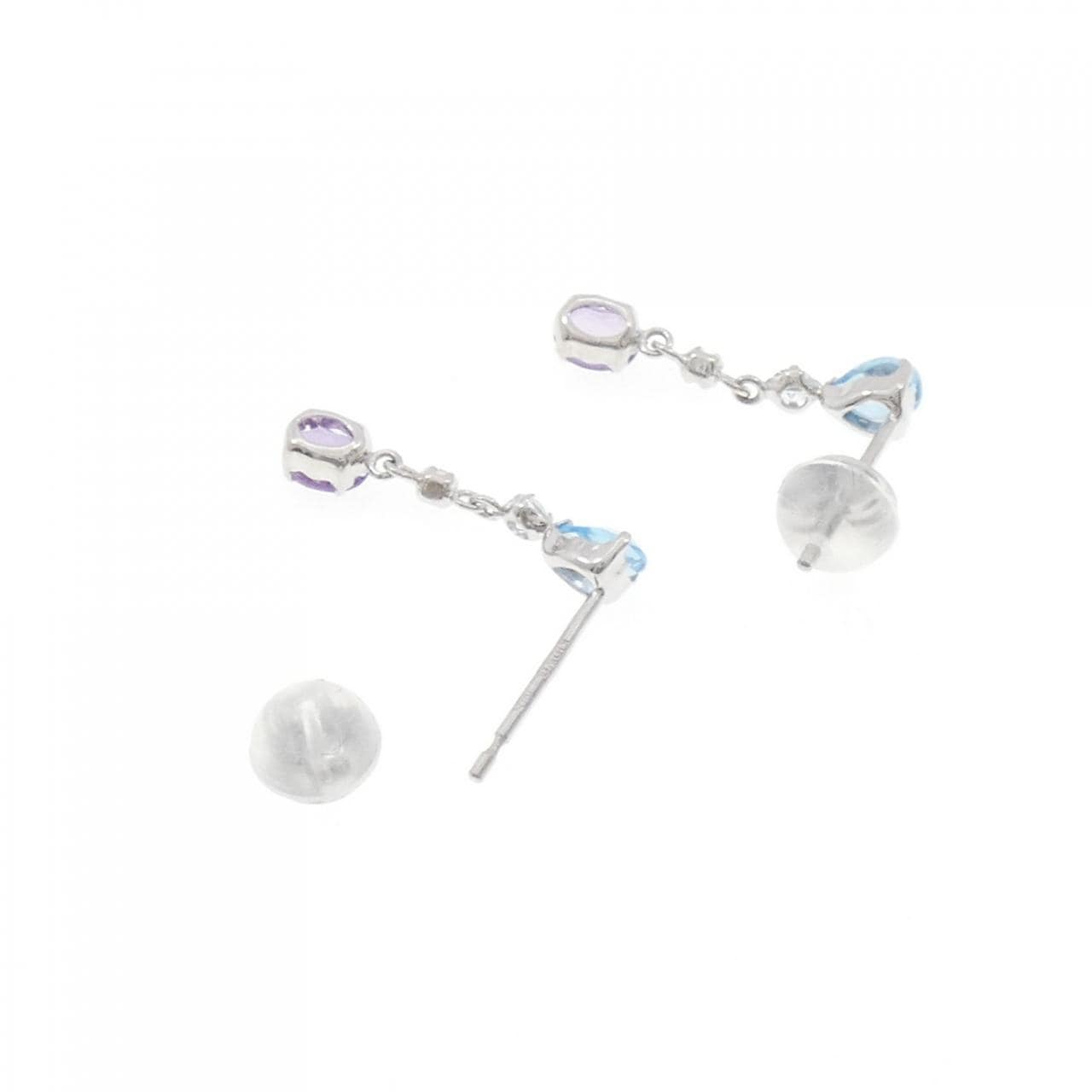 K10WG カラーストーン ピアス