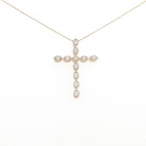 K18PG クロス ダイヤモンド ネックレス 1.00CT