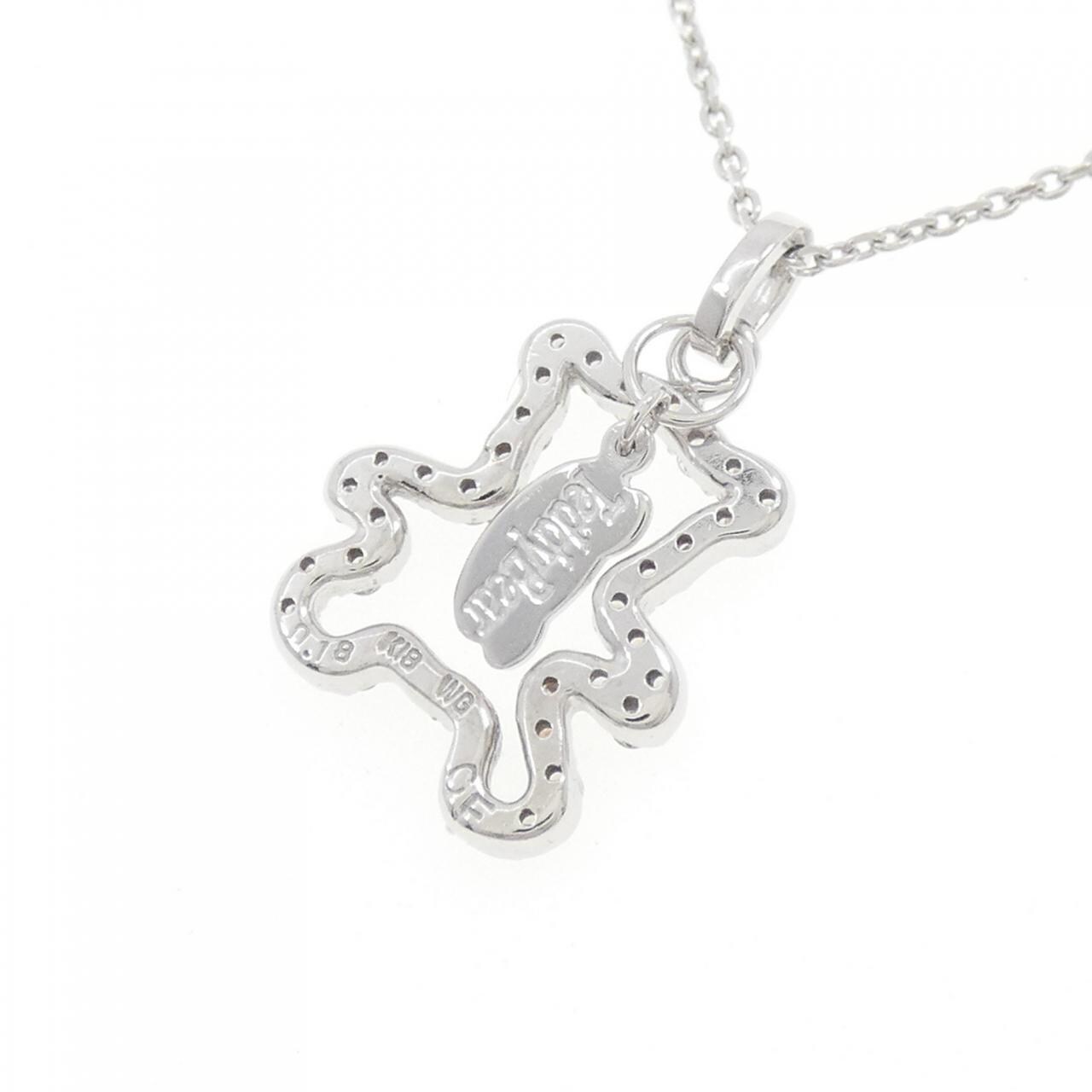 K18WG ダイヤモンド ネックレス 0.18CT