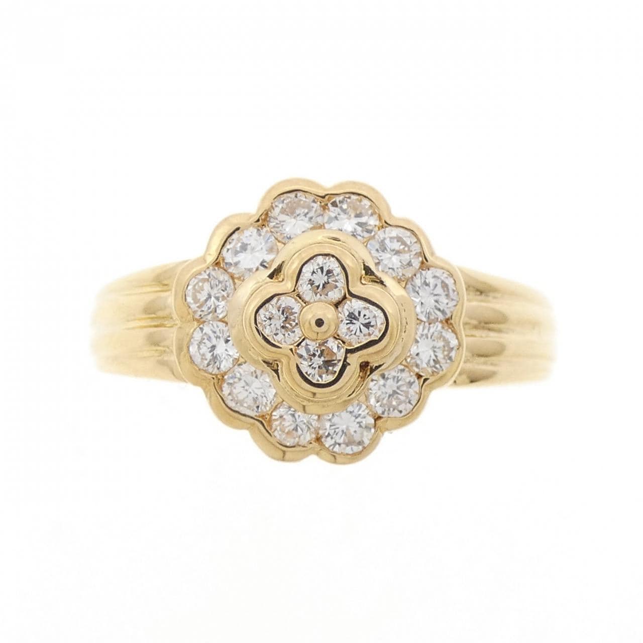 K18YG フラワー ダイヤモンド リング 0.50CT
