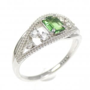 【新品】PT グリーンガーネット リング 0.41CT