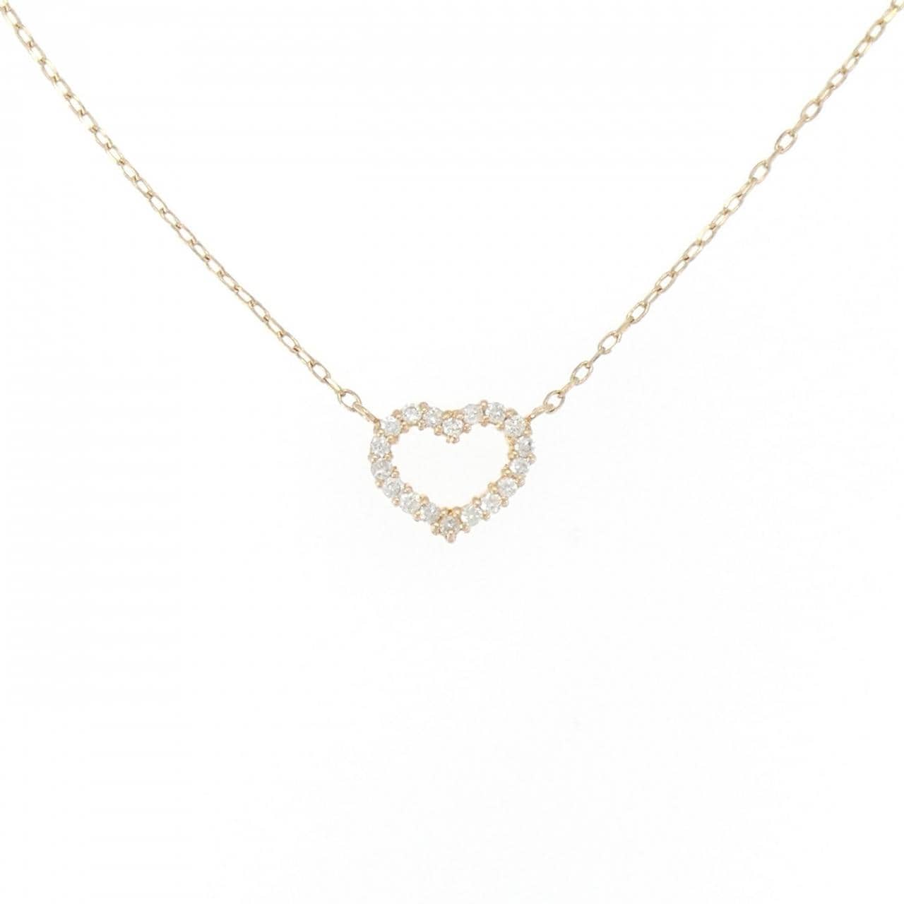 K18PG ハート ダイヤモンド ネックレス 0.18CT
