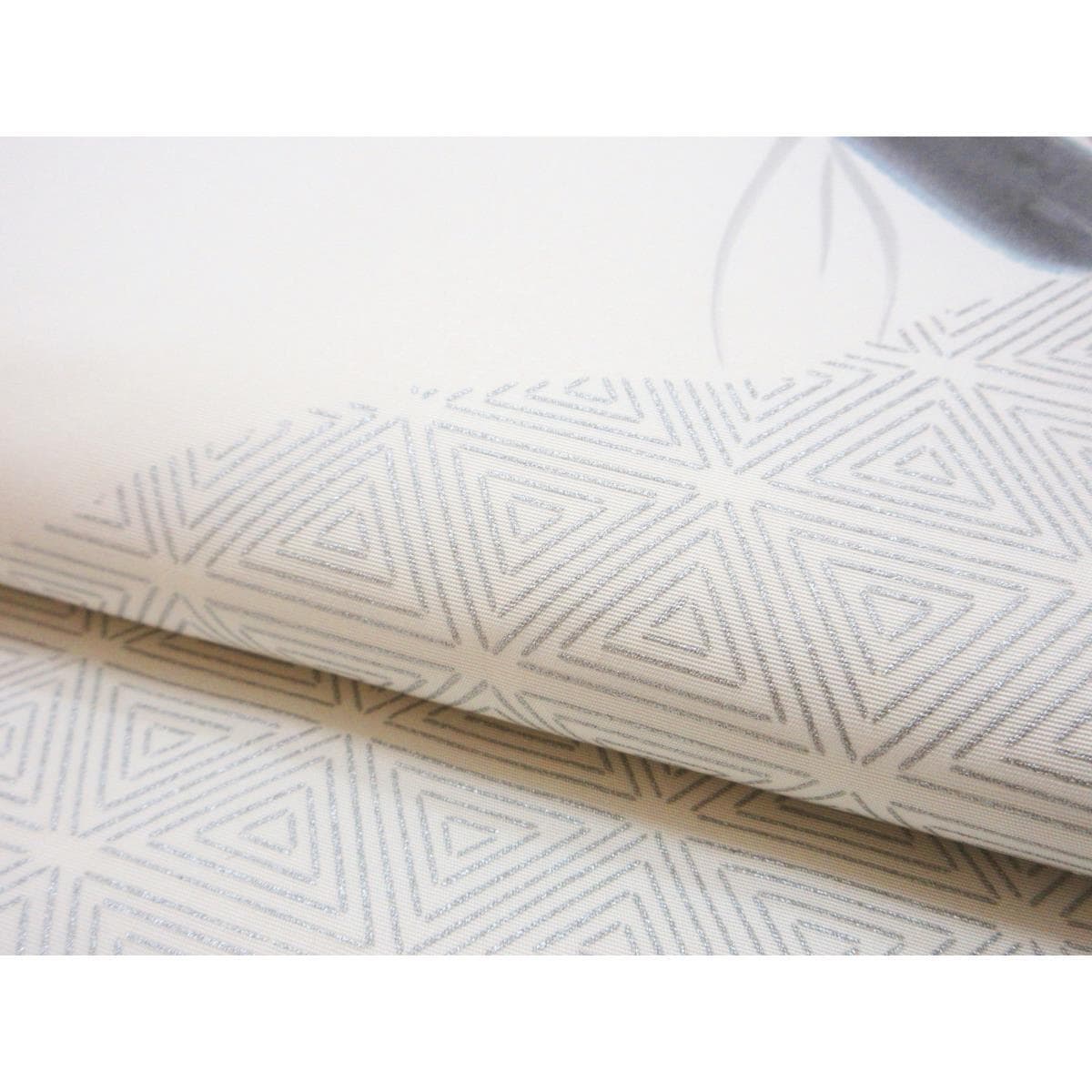 【未使用品】名古屋帯　塩瀬染帯　友禅銀彩加工