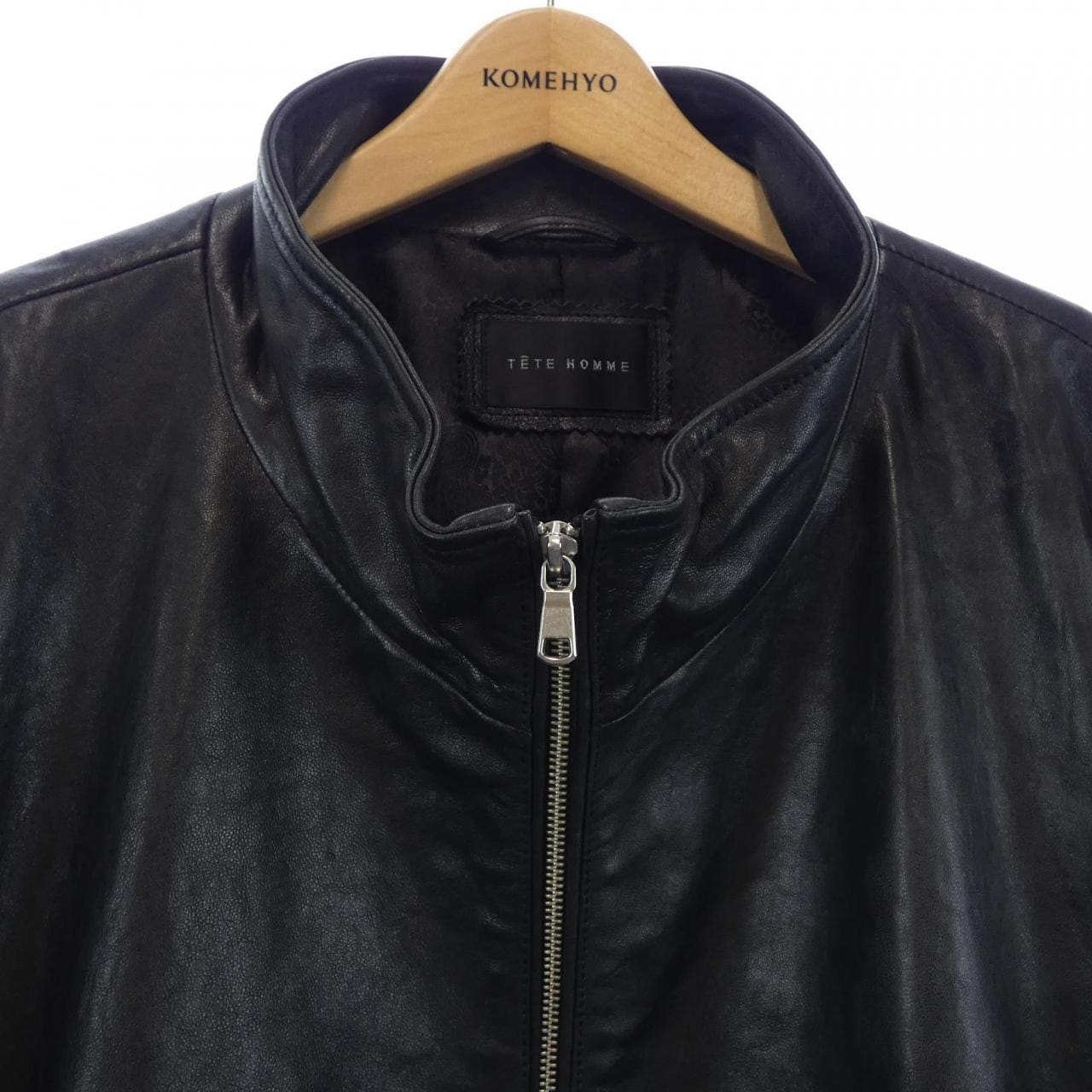 テットオム TETE HOMME レザーライダースジャケット