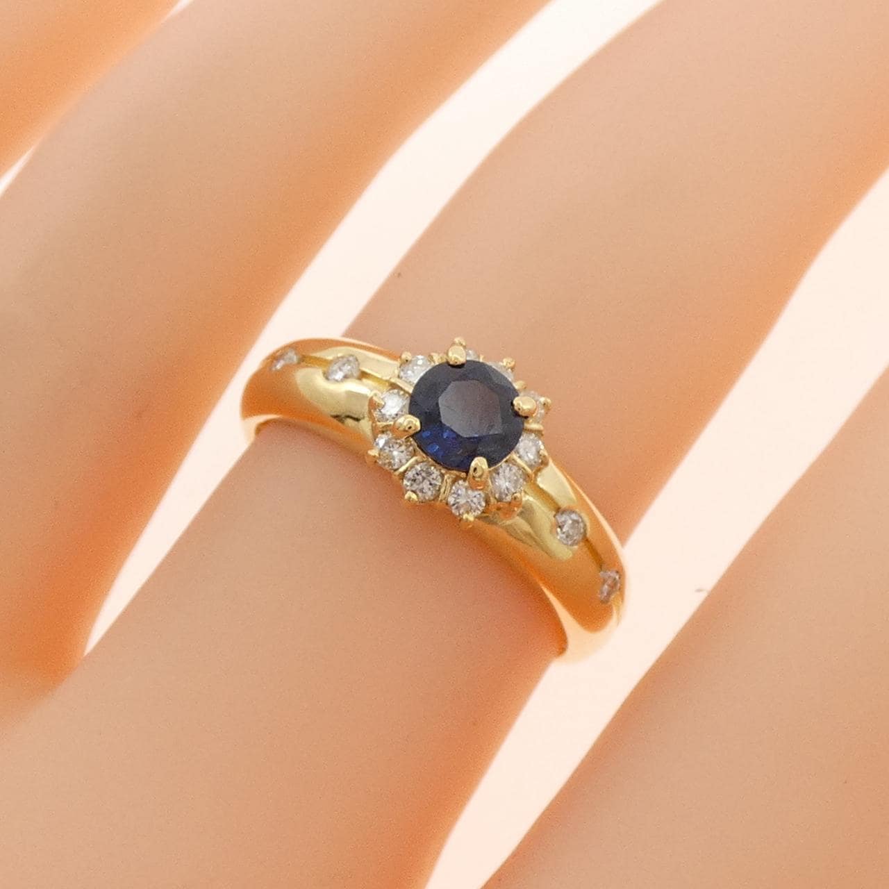 K18YG サファイヤ リング 0.34CT
