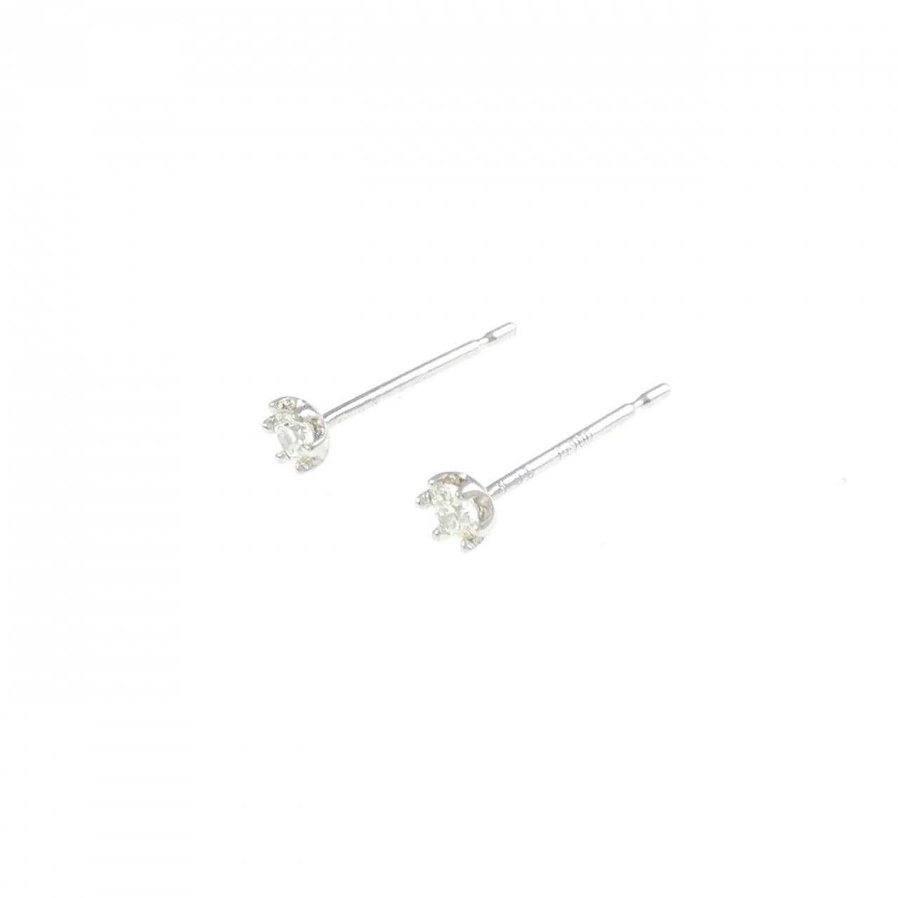 PT900 ソリティア ダイヤモンド ピアス 0.10CT