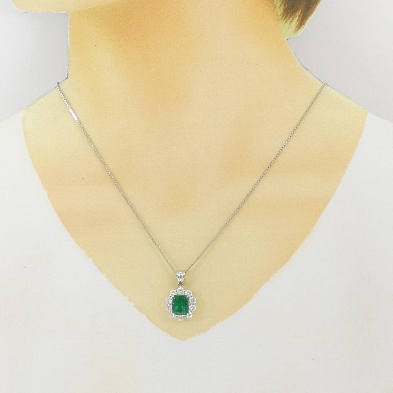 PT900/PT850 エメラルド ネックレス 2.79CT コロンビア産