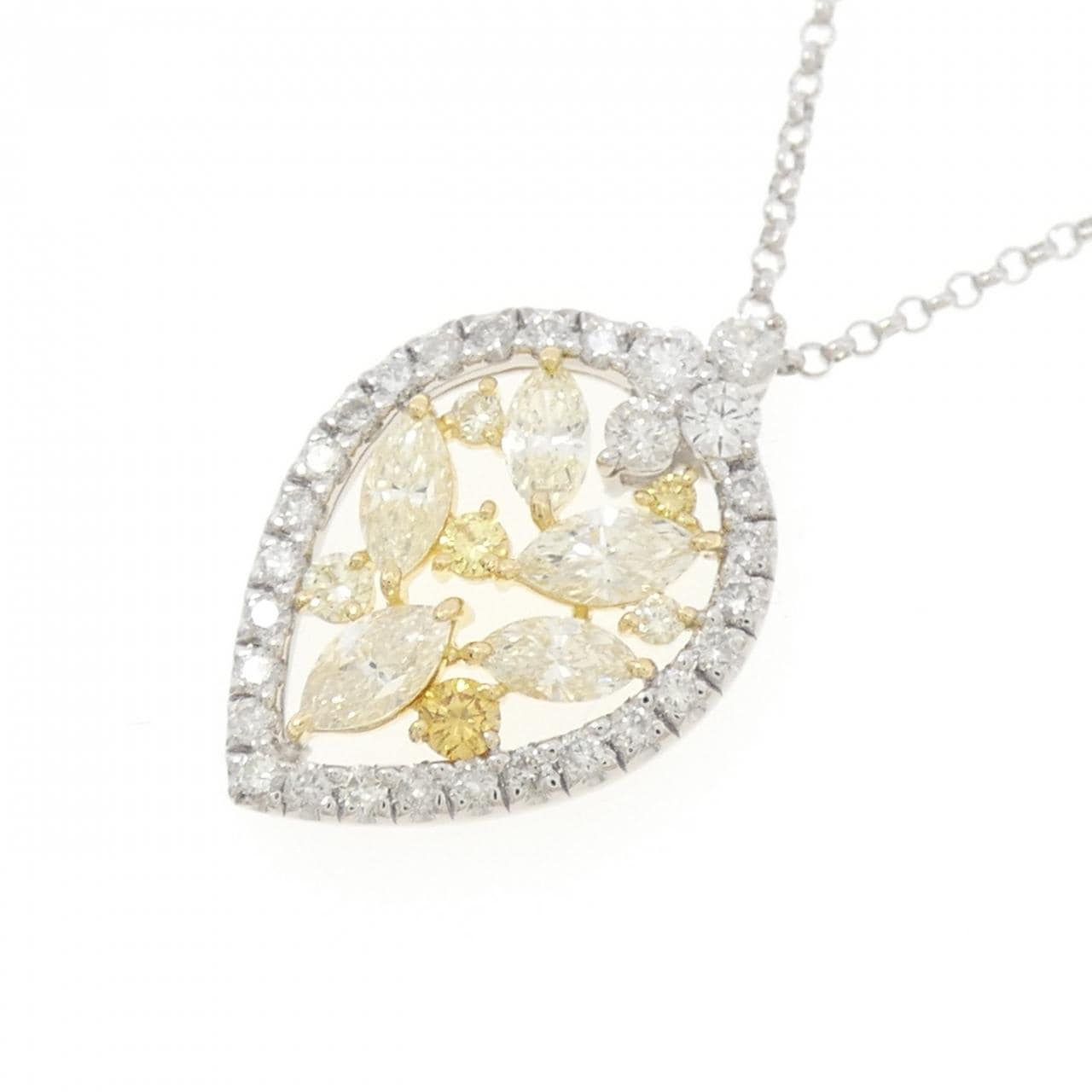 K18WG/K18YG ダイヤモンド ネックレス 1.60CT