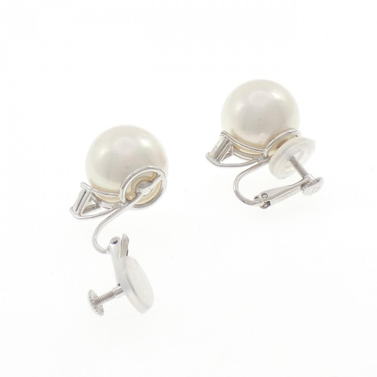K14WG 白蝶パール イヤリング 13.2mm