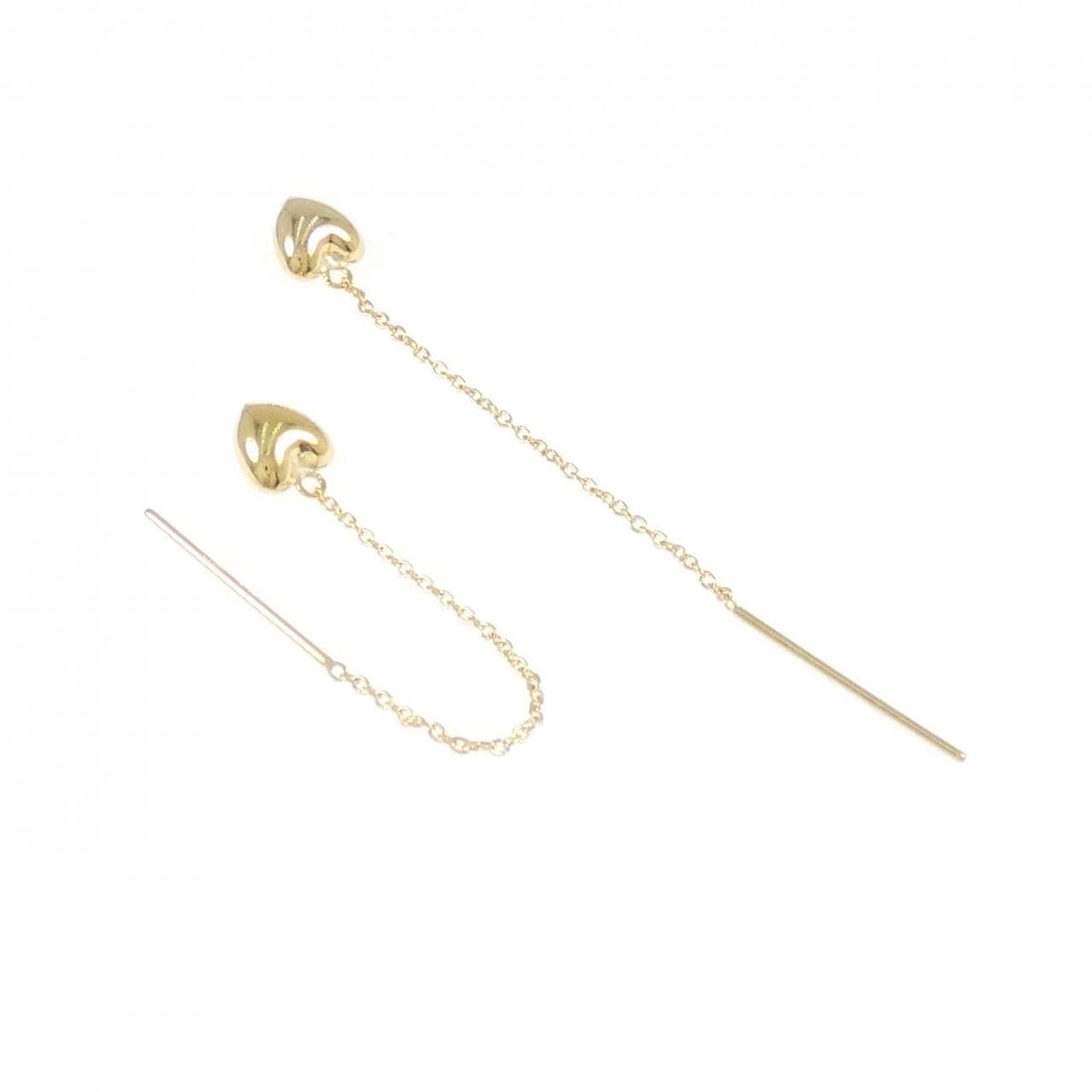 K18YG heart earrings