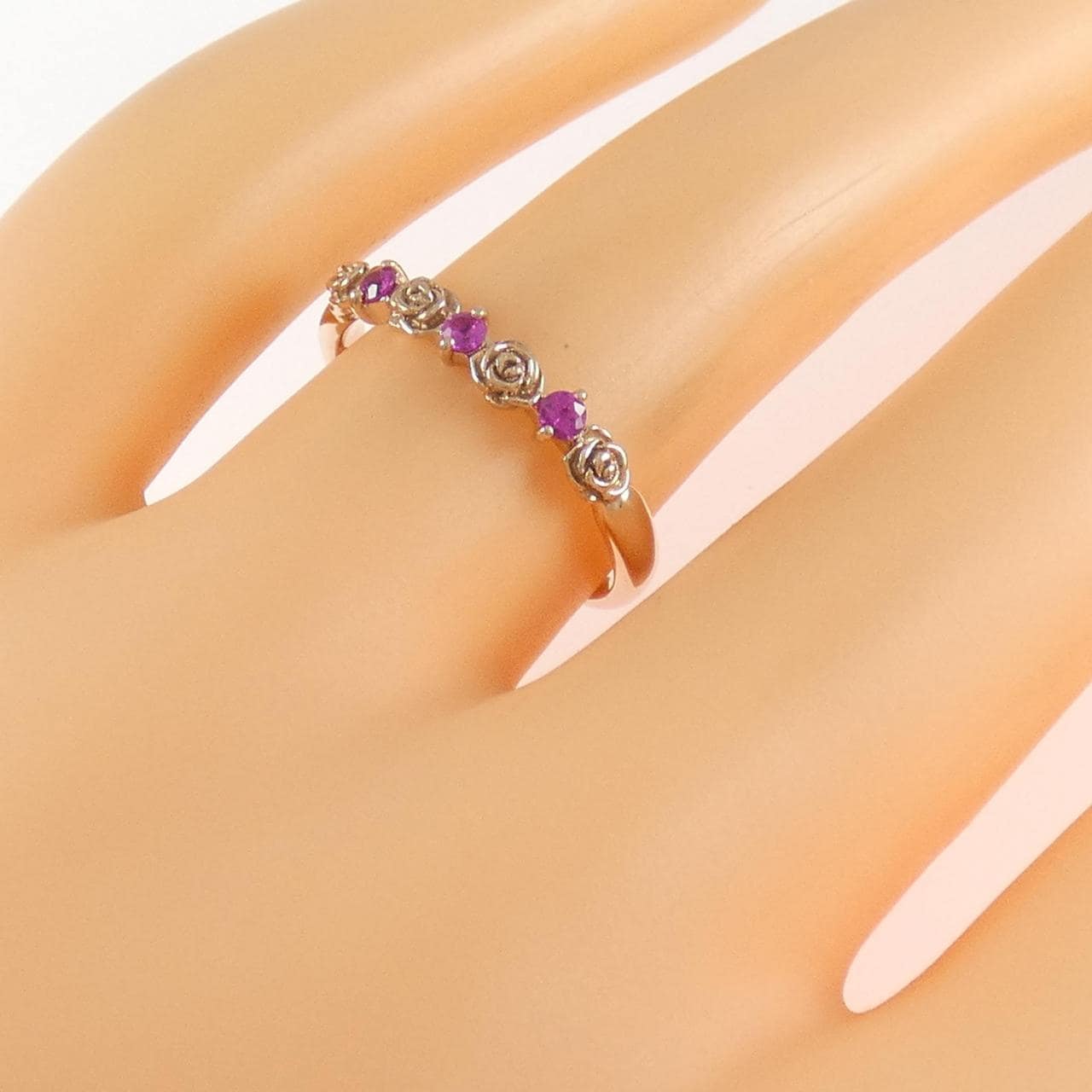 K10PG ローズ サファイヤ リング 0.15CT