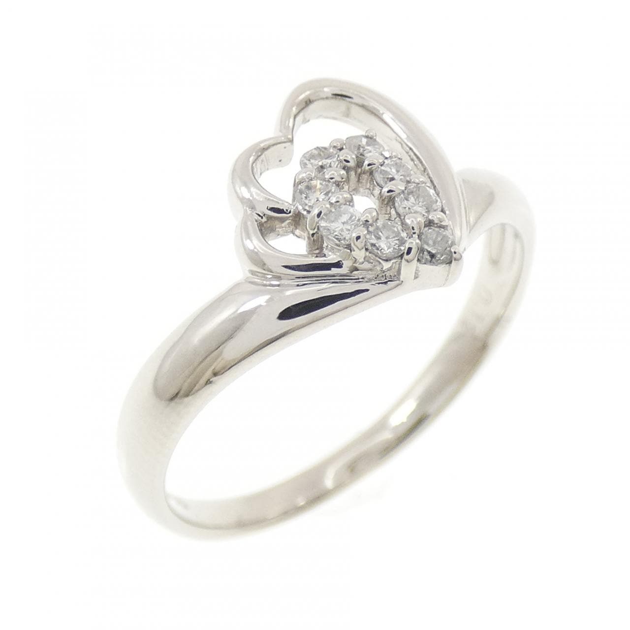 PT900 ハート ダイヤモンド リング 0.10CT