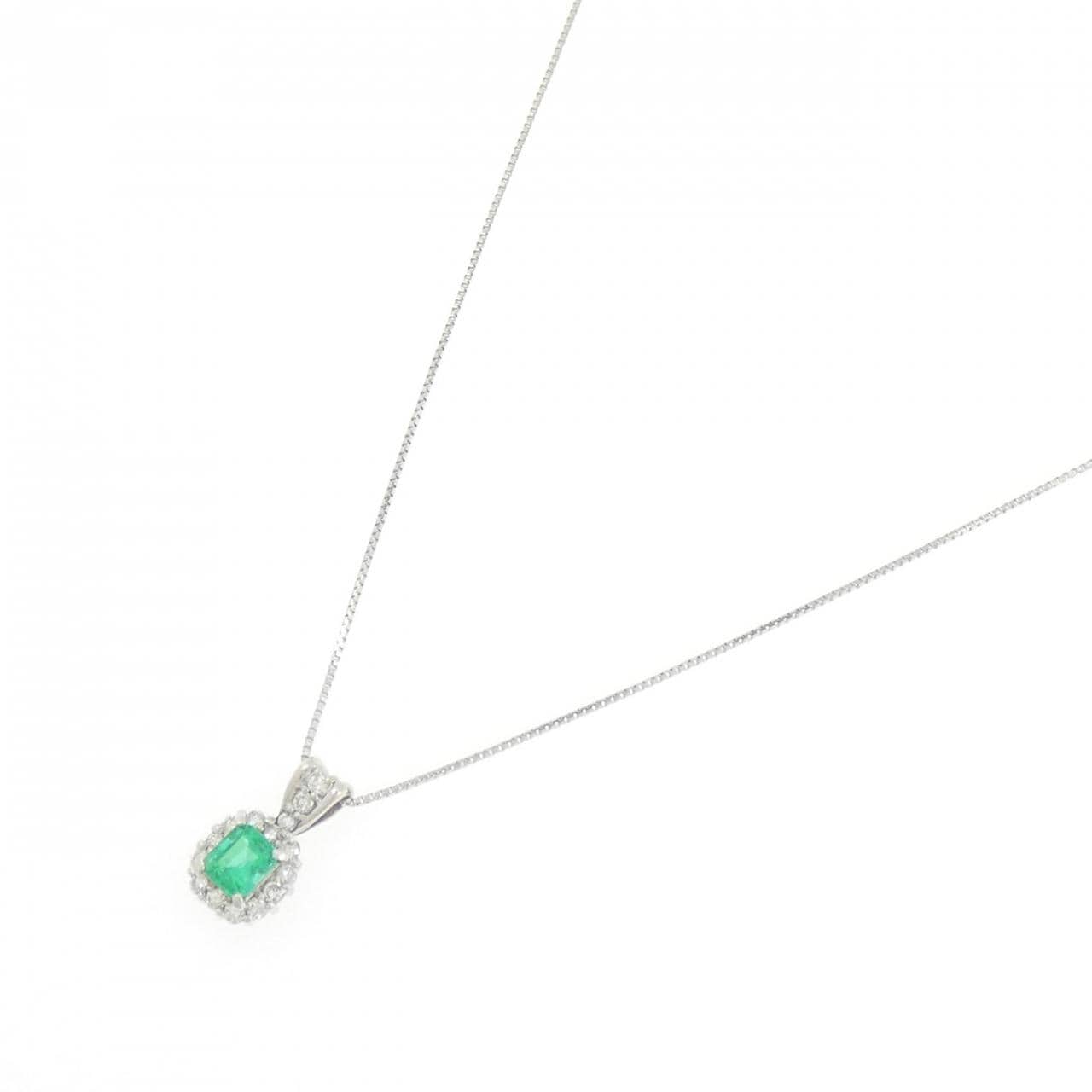 PT900/PT850 エメラルド ネックレス 0.26CT