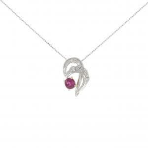 PT/K18YG Ruby Necklace 0.55CT