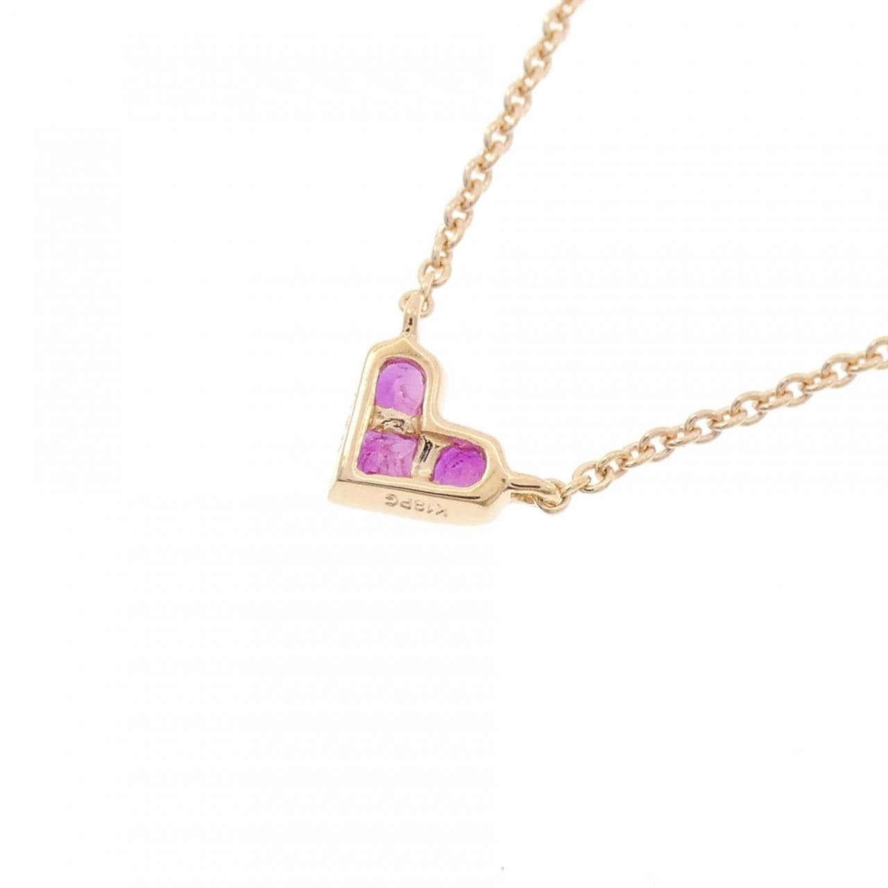K18PG ハート ルビー ネックレス 0.35CT