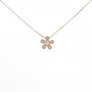 K18PG/K18YG フラワー ダイヤモンド ネックレス 0.07CT