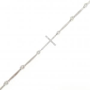 K18WG クロス ダイヤモンド ブレスレット 0.11CT
