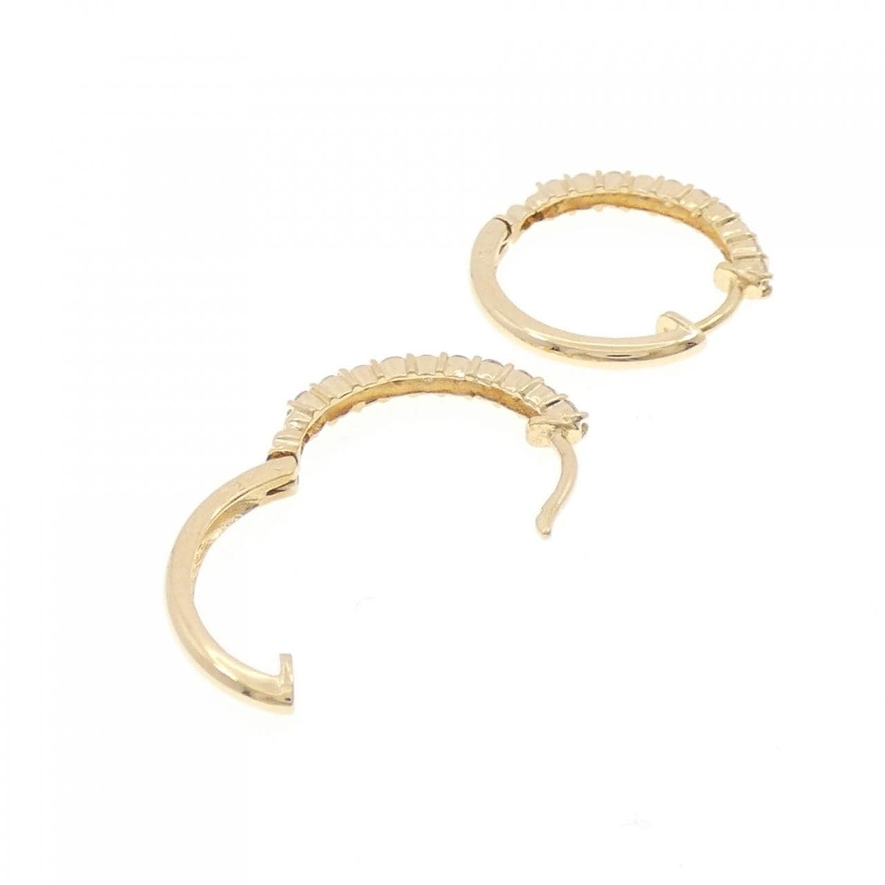 K18YG Hoop Diamond Earrings 0.40CT