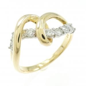 K18YG/PT900 ダイヤモンド リング 0.5CT