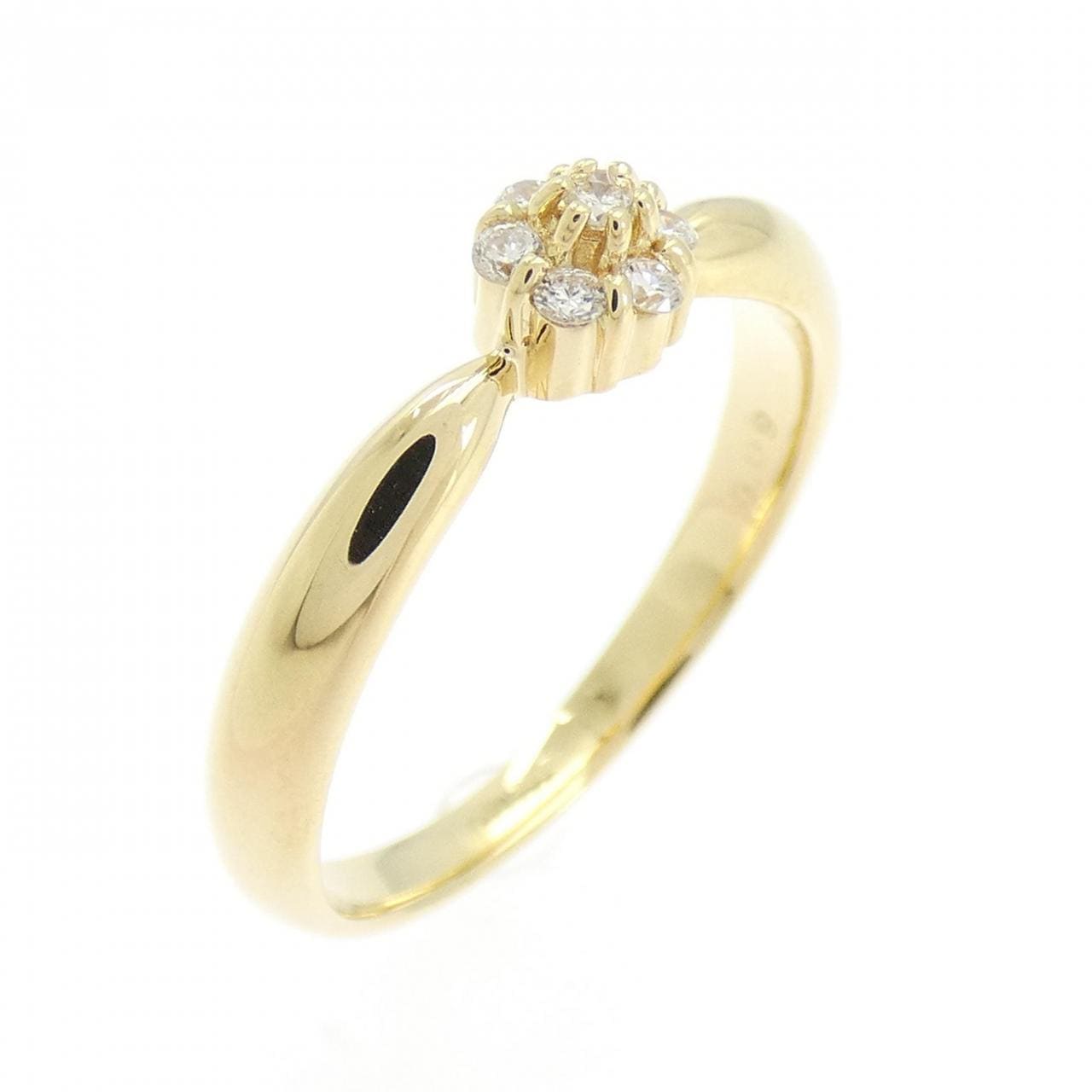 K18YG フラワー ダイヤモンド リング 0.09CT