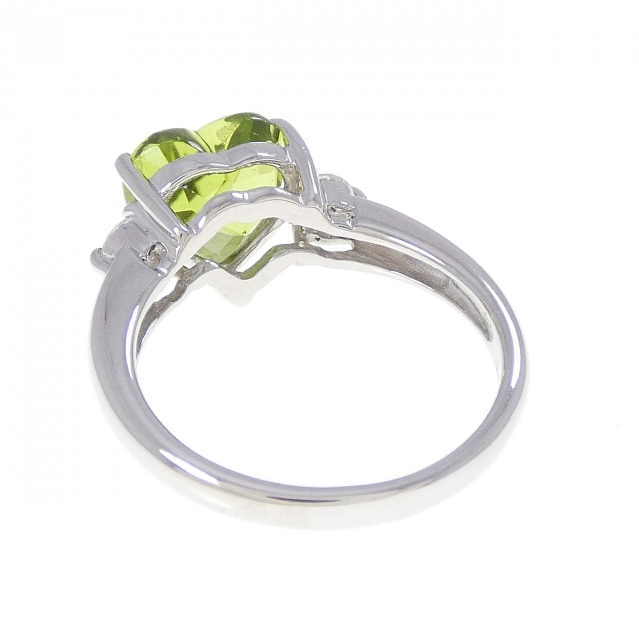 PT900 ハート ペリドット リング 2.75CT
