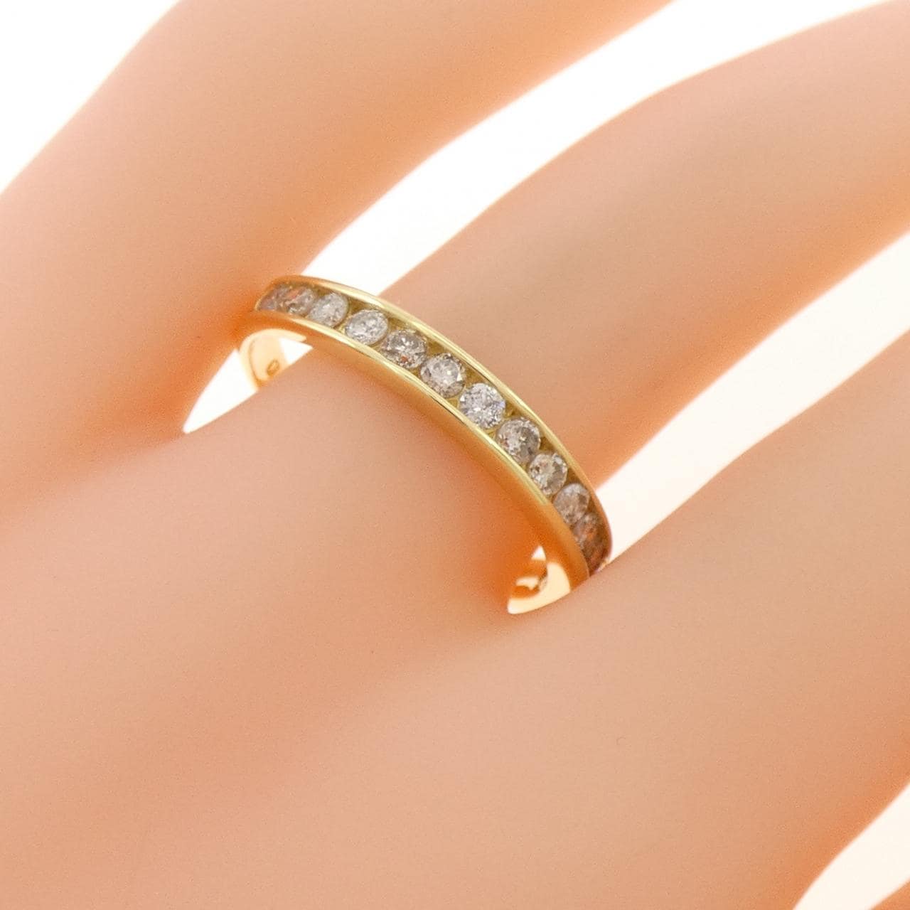 K18YG ハーフエタニティ ダイヤモンド リング 0.50CT