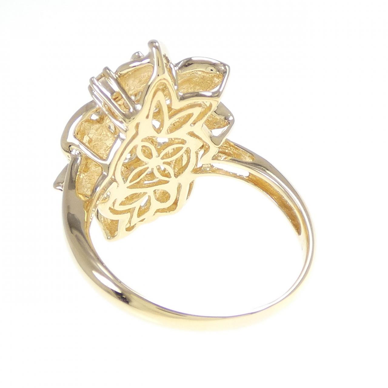 K18YG フラワー ダイヤモンド リング 0.73CT