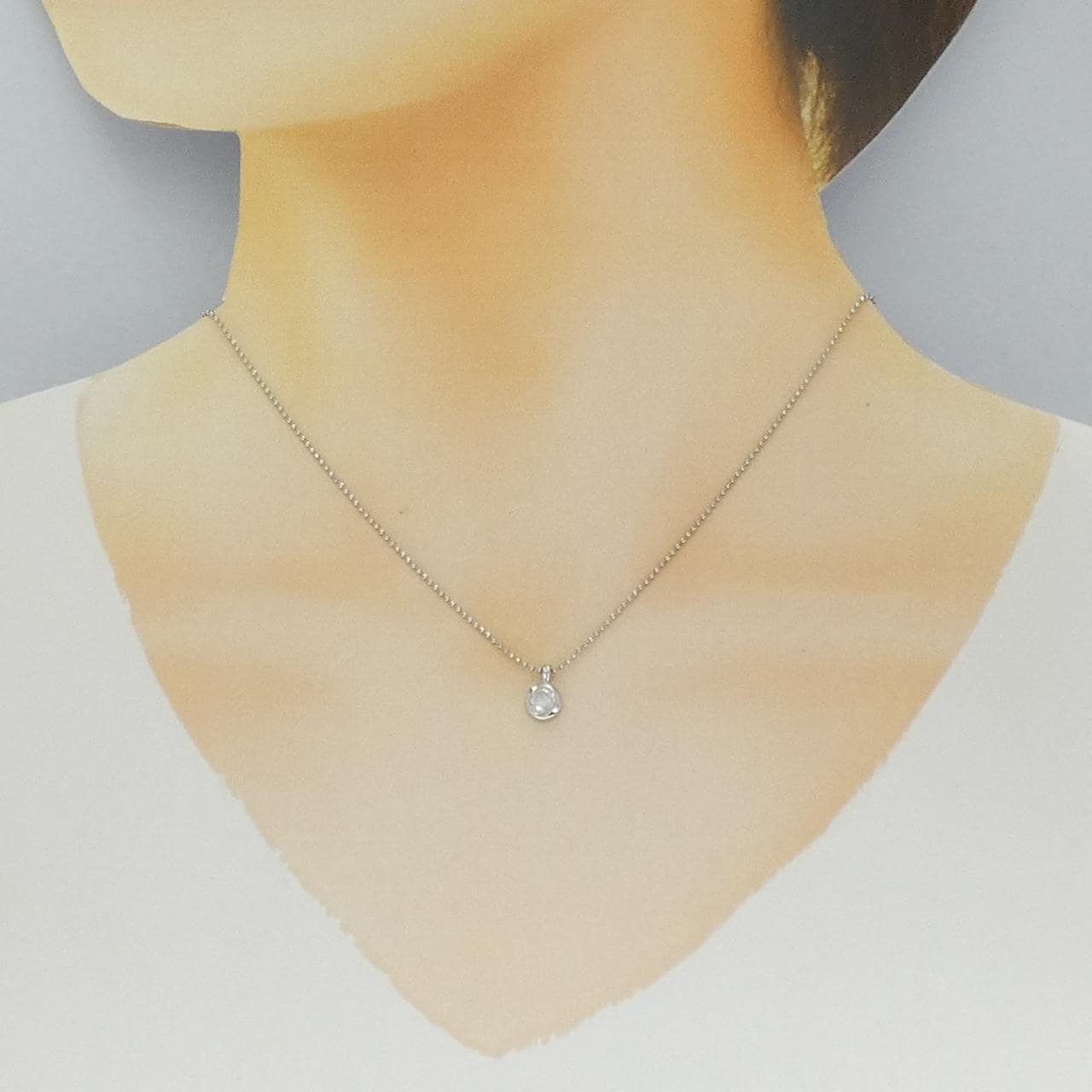 PT900/PT850 ソリティア ダイヤモンド ネックレス 0.37CT