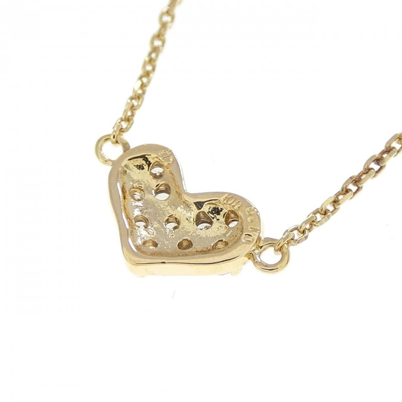 K18YG ハート ダイヤモンド ネックレス 0.10CT