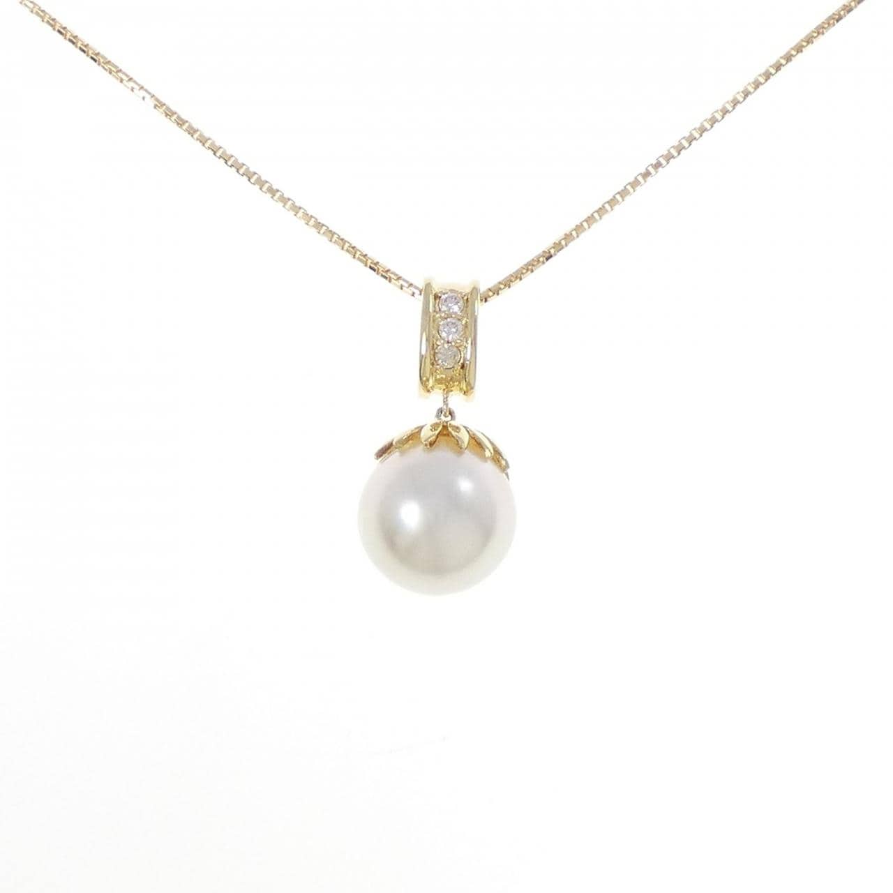 K18YG 白蝶パール ネックレス 12.1mm