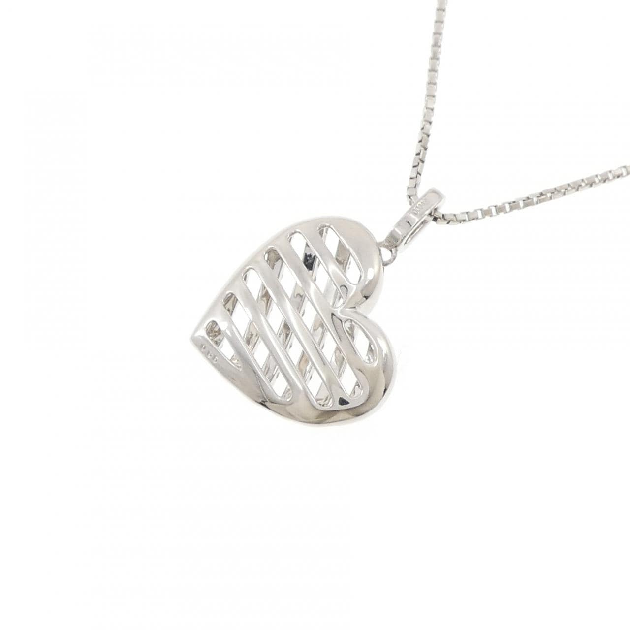 PT900/PT850 ハート ダイヤモンド ネックレス 0.65CT