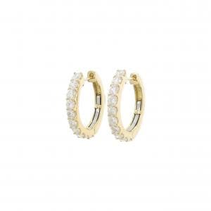 【新品】K18YG ダイヤモンド フープ ピアス 1.000CT