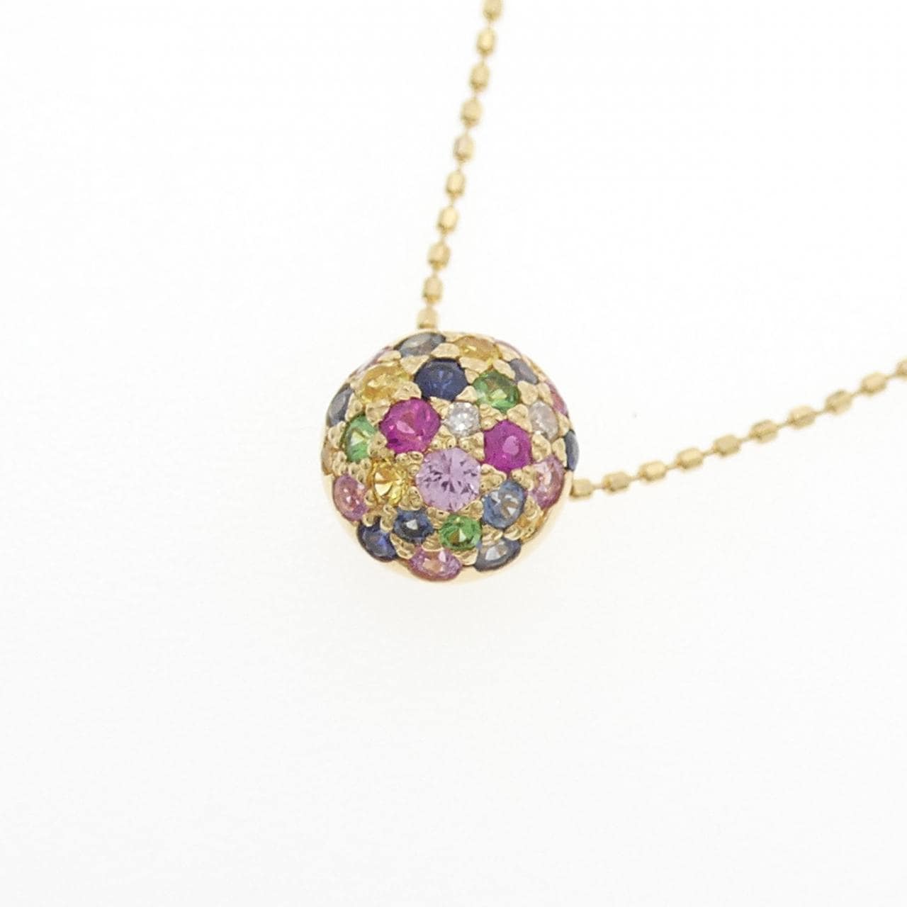 K18YG カラーストーン ネックレス