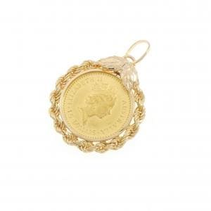 K18YG(枠) コイン ペンダント